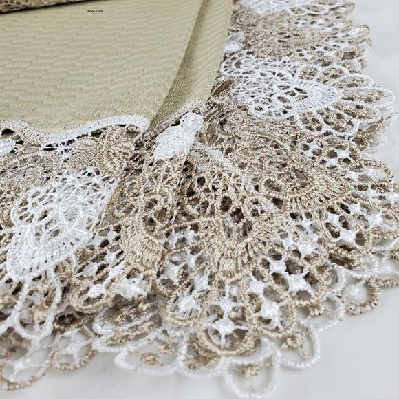 Embroidery Lace Tablecloth Size 64"X90" - Picture 3 of 4